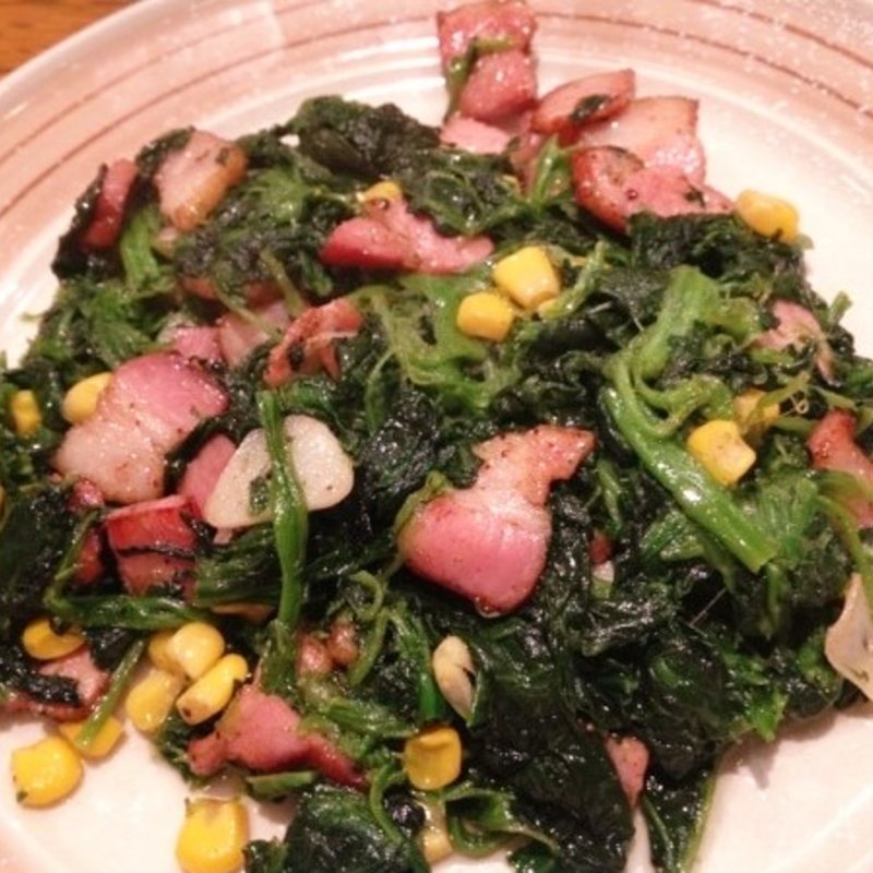 ベーコンとほうれん草のソテー(あるでん亭 Al dente ソニービル店)