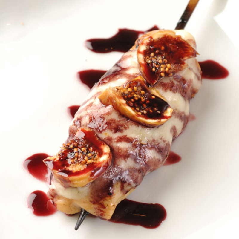 伊達鶏と無花果×〜赤葡萄酒＆ゴルゴンゾーラのソース〜(一羽　軍鶏・鶏料理)