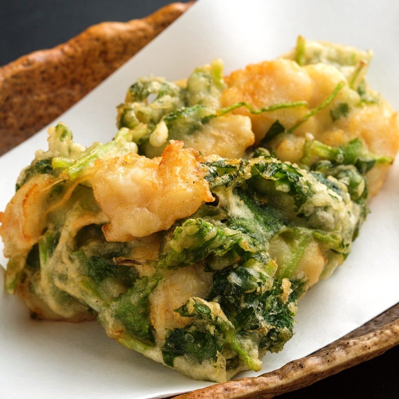 帆立と三つ葉のかき揚げ(こがね屋 千葉駅前店 （koganeya）)