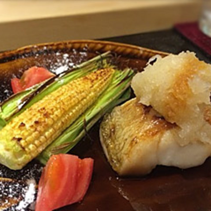 ノドグロともろこし焼き(京のおばんざいと握り寿司 宵山むらさき)