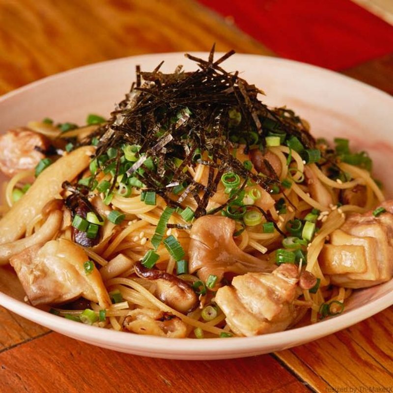 チキンときのこの和風パスタ(千葉っ子ダイニング ペコリ)