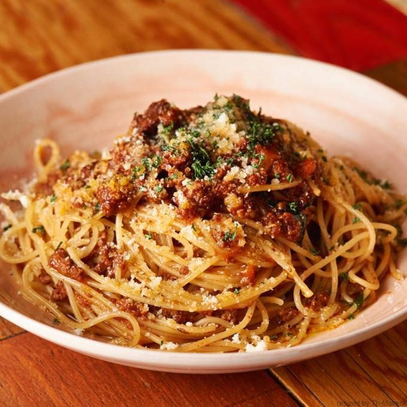 ミートソースパスタ(千葉っ子ダイニング ペコリ)