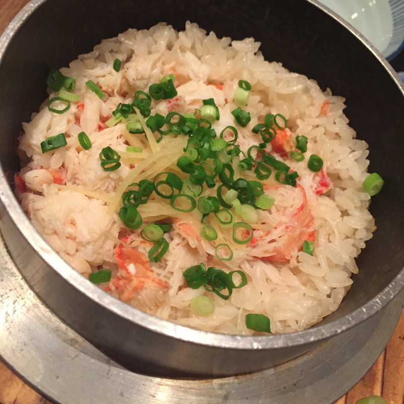 蟹の釜飯(鮨屋のうおきん 恵比寿店)