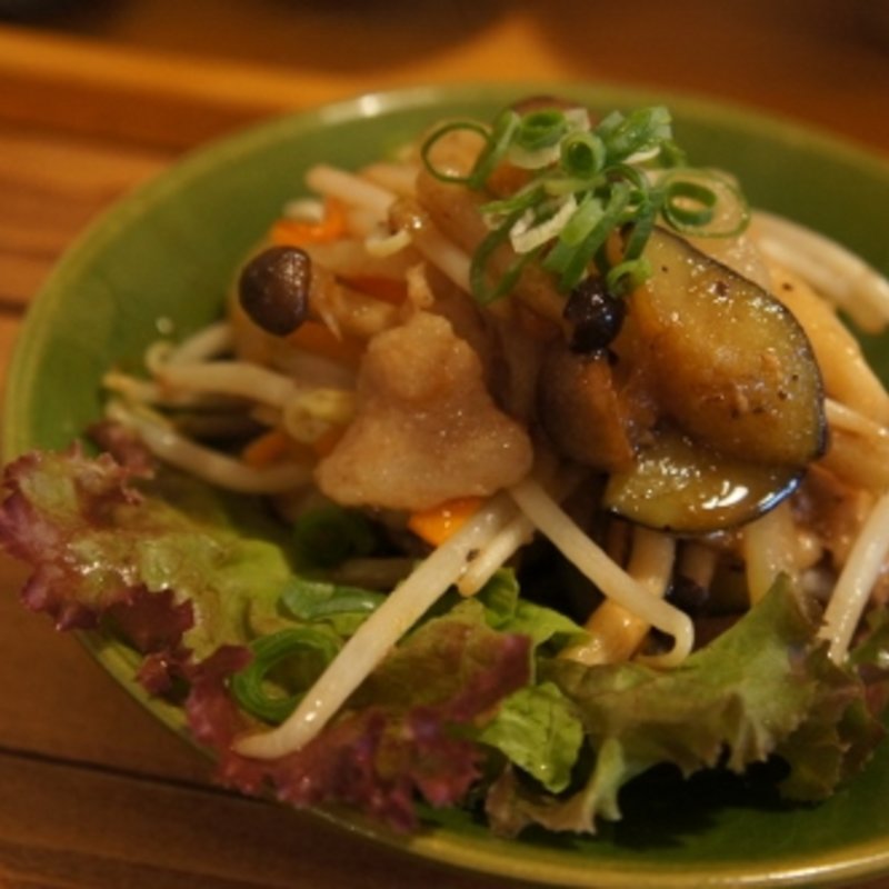 おひるごはんset（豚肉とお野菜の生姜ダレ炒め）(cafe caho)