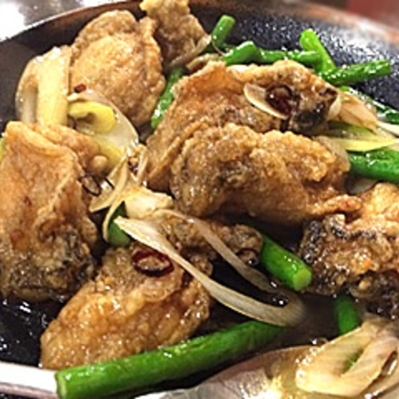 牡蠣の紹興酒炒め(湘南小吃)