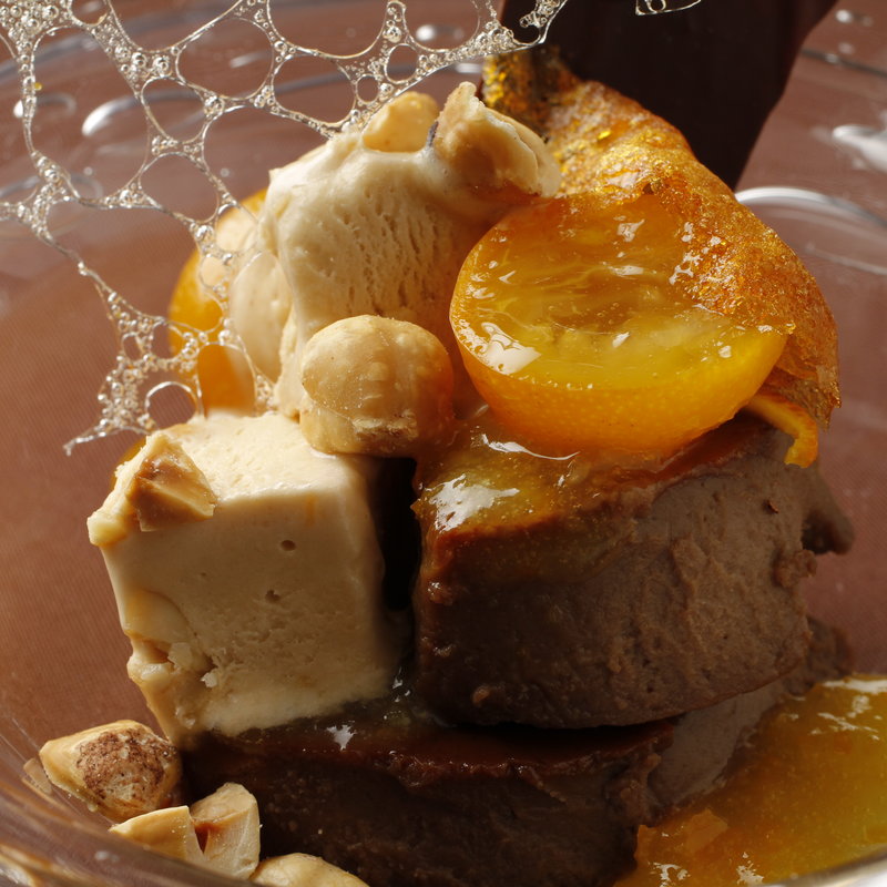 フォンダンショコラのラヴィオリ　アマレーナチェリーのジェラート(イルデジデリオ)