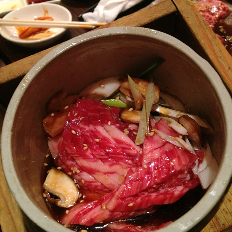 壺焼きカルビ(黒毛和牛専門店 焼肉明翠園)