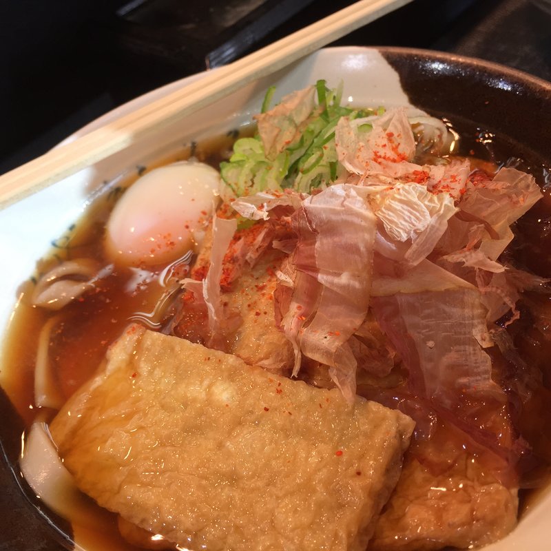 きつねきしめん(玉子トッピング）(名代きしめん 住よし JR名古屋駅3・4番ホーム店)