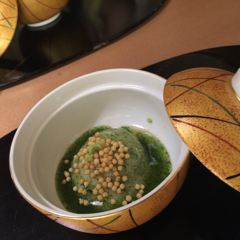 蟹の養老蒸し ぶぶあられ 山葵 翡翠飴(星野リゾート 界 伊東 )