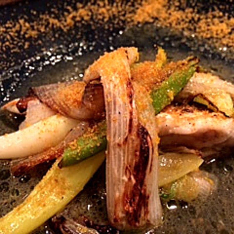 相模湾産ホウボウと地葱の網焼き サルデーニャ産カラスミ添え(グリーチネ )