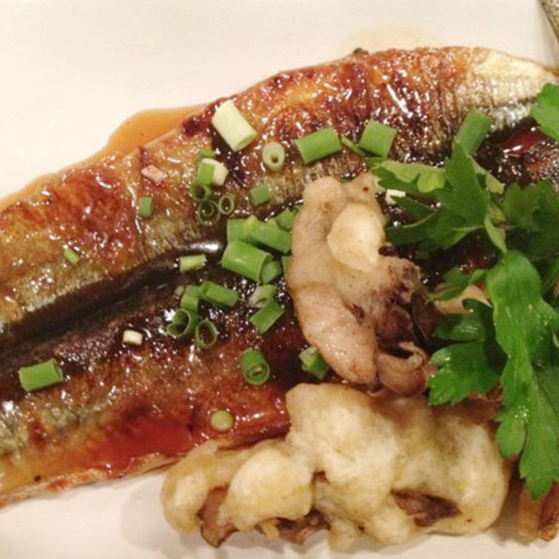 蒲焼と舞茸の天ぷら(あきん )