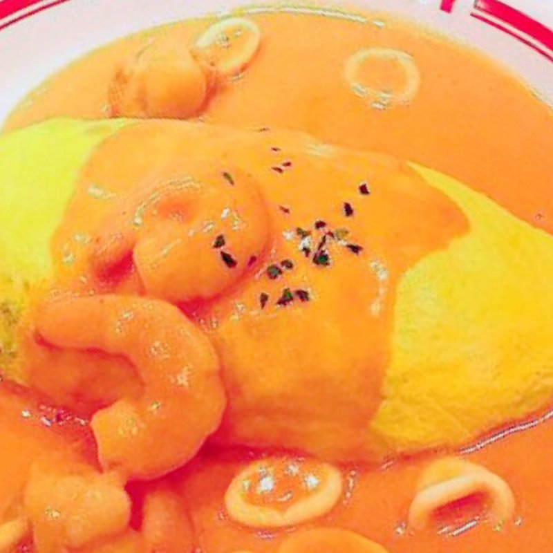 海の幸のトマトクリームソースオムライス(ポムの樹 渋谷スペイン坂店)