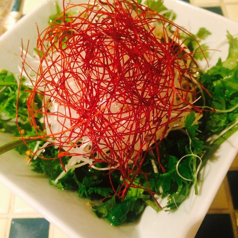 パクチーのアツアツ葱油掛け(月世界)