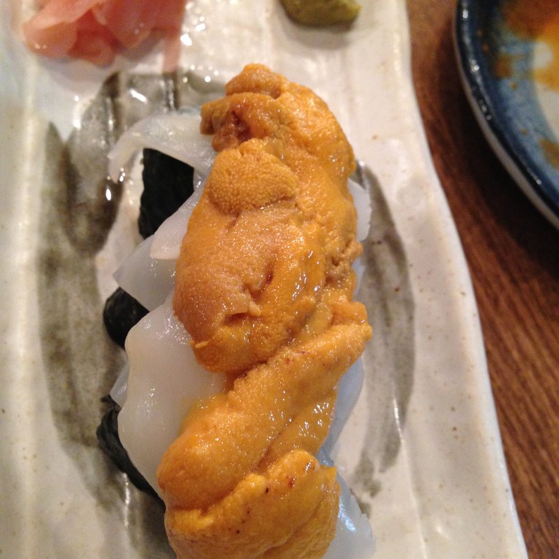 イカ雲丹ぶっかけ盛り(浜焼き海鮮居酒屋 大庄水産 武蔵境店)