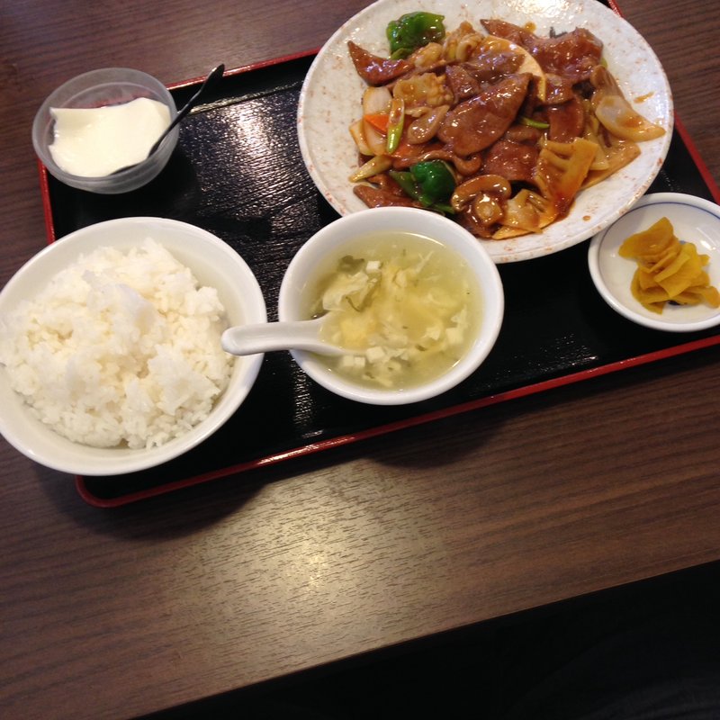 豚レバーの甘辛炒め定食(勇記餃子房)