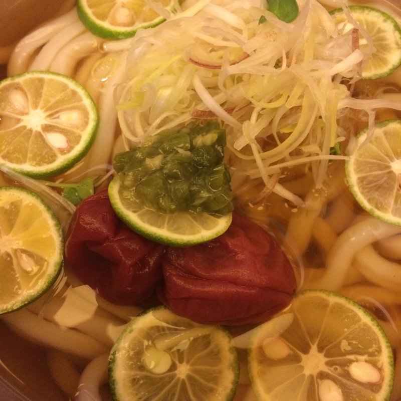 酢橘と紀州梅の冷もりうどん(うどんの詩 阪急うめだ本店)