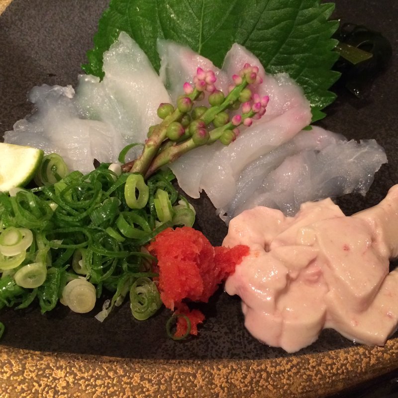 活カワハギの造り（肝付）(菜々海 池田駅)