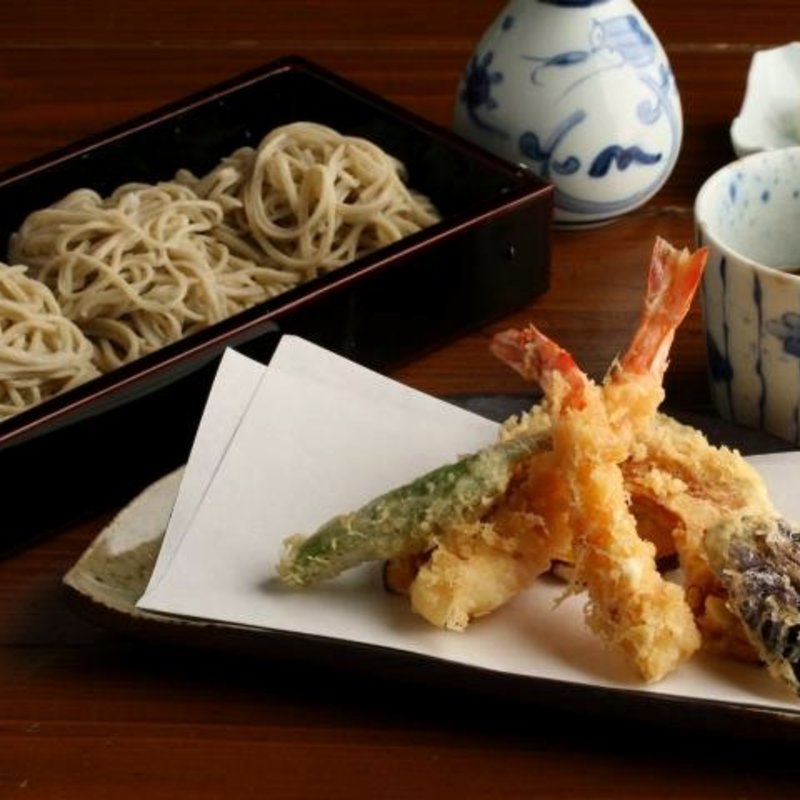 車海老の天せいろ(手打ち蕎麦と鴨料理 慈玄)