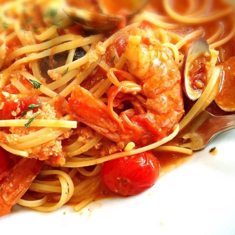 有頭エビと蟹のアメリケーヌソース(ルーチェサンタルチア あべのハルカスダイニング店)