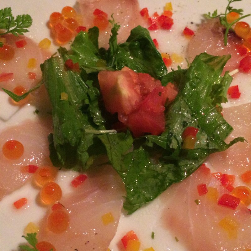 お刺身カルパッチョ(琉球 梅酒Dining てぃーだ 新宿南口店)