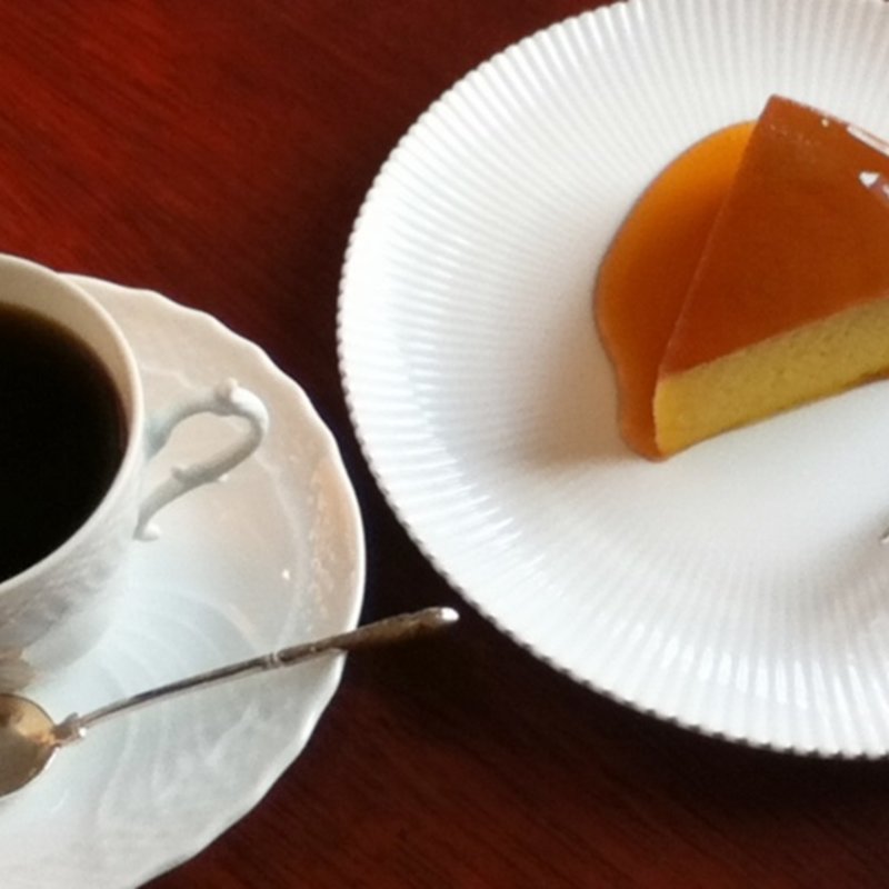 かぼちゃのプリンセット(カフェ　ヴォルール・ドゥ・フルール 下北沢南店)