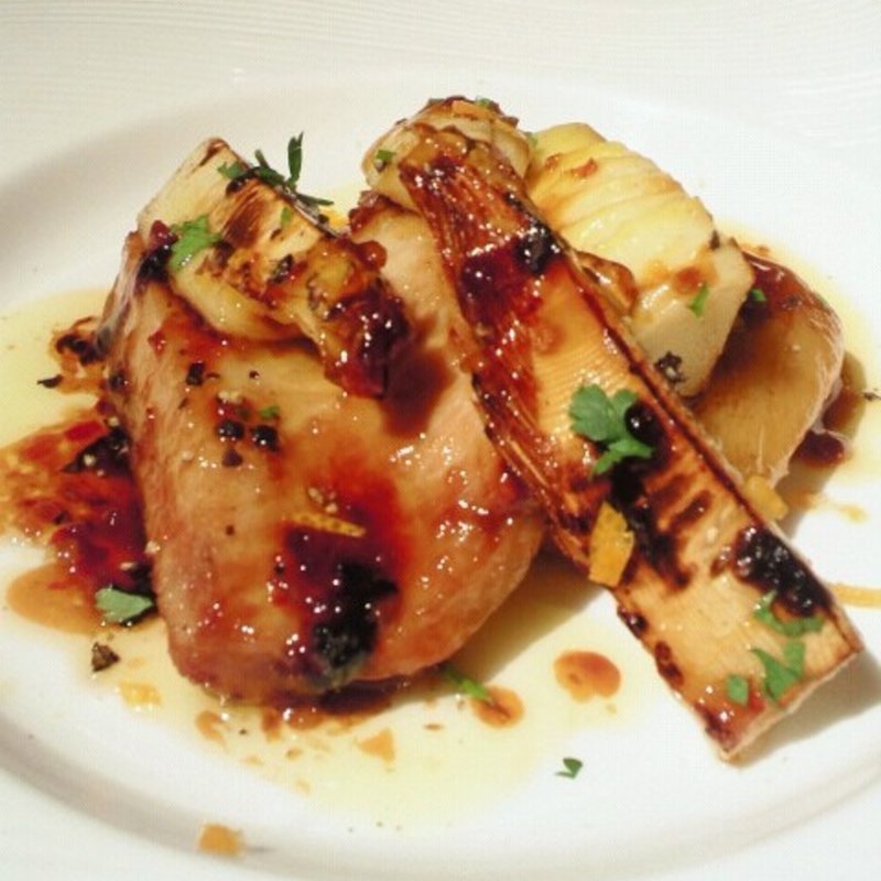 新筍と豚首肉のグリル(カリフォルニアワインガーデン)