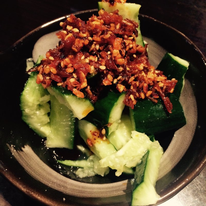 食べるらー油がけたたききゅうり(なぎ屋代々木店)