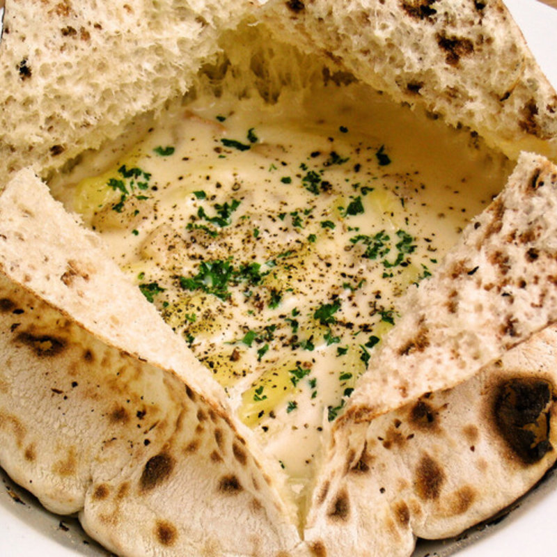 クラムチャウダーのペンネ(イタリアンダイニング カフェ ハーレーパーク)