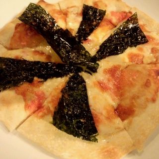 明太と海苔のピザ