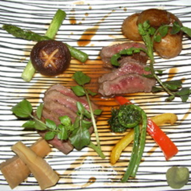 国産和牛と旬野菜たっぷりの和風ステーキ(なか川 東風庵)