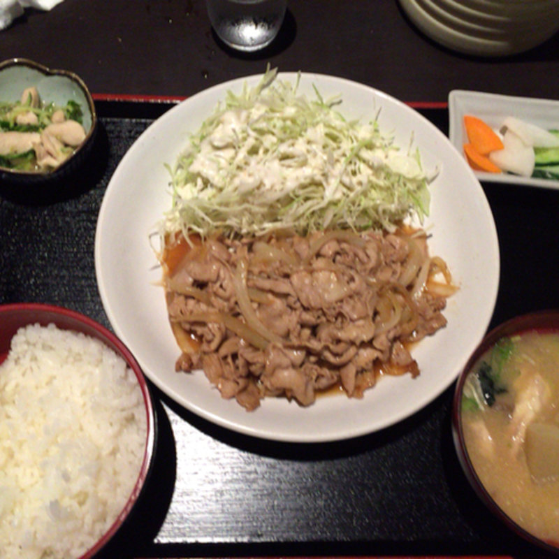 生姜焼き定食(くつろぎや)