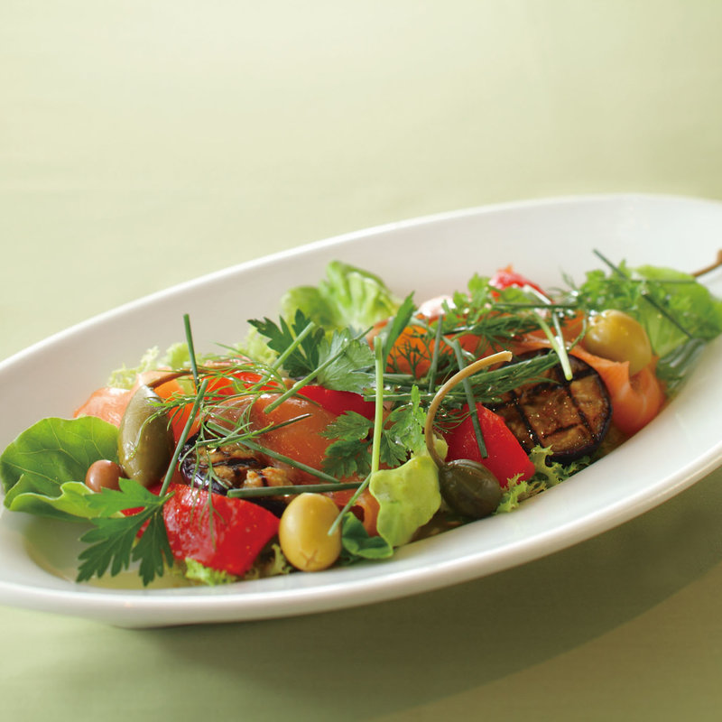 秋茄子とパプリカサラダ仕立て(キハチ イタリアン 横浜クイーンズイースト店)