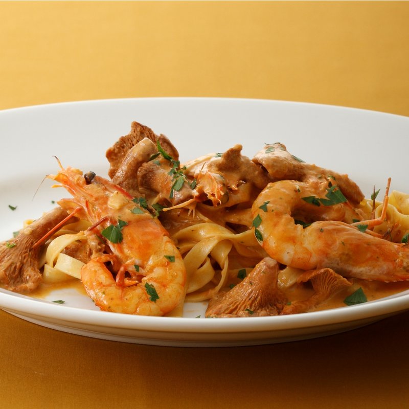 天使海老とジロール茸(キハチ イタリアン 横浜クイーンズイースト店)