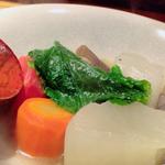 京都の根菜と手羽のポトフ（ゆずこしょうで）
