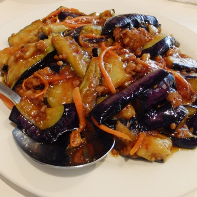 焼き茄子とひき肉炒め(長福)