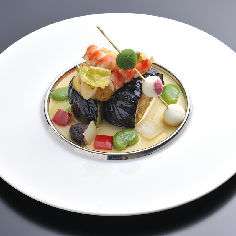 茄子のお浸し　野菜添え(株式会社花楓)