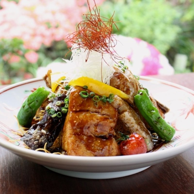 勘八かま黒酢あんかけ(古民家郷土料理 市川おいどん)