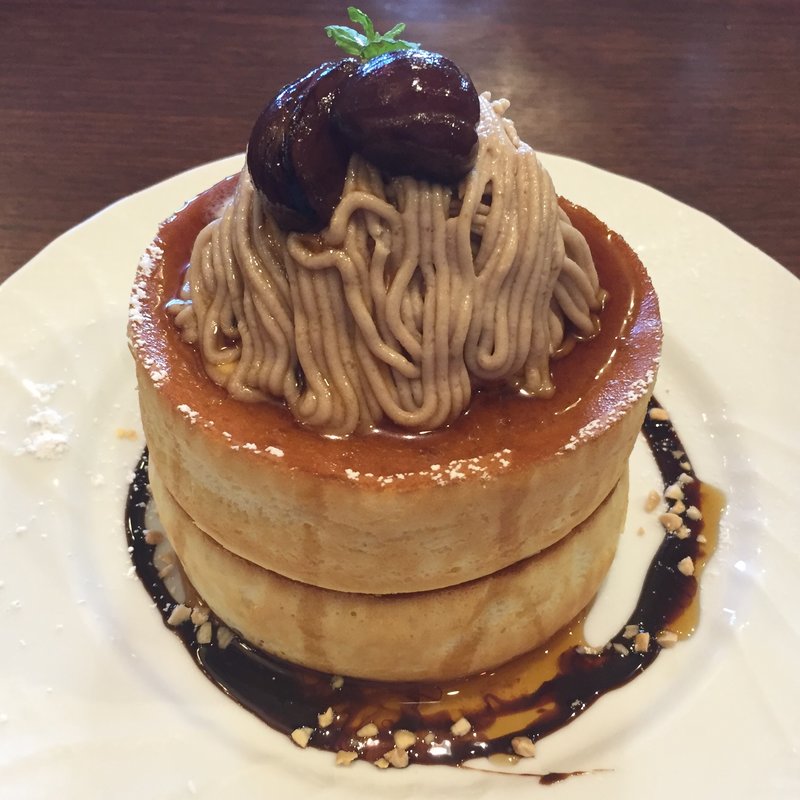 栗のスフレパンケーキ(ダブル)(星乃珈琲店 福岡早良店)