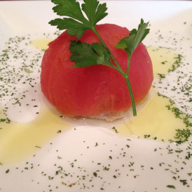 肉まんの餡のトマト詰め(あきん )