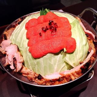 炙り大山鶏の明太鍋(串焼き居酒屋 つくね十番 池袋店)