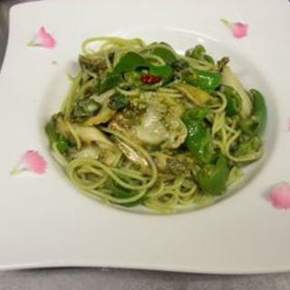 鮑と夏野菜のスパゲッティ(Trattoria Vino)