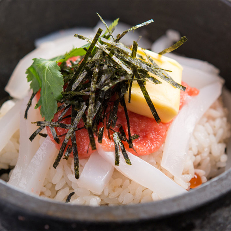 石焼ヤリイカ明太バターご飯(南行徳 彦酉 )