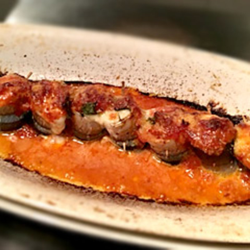 秋刀魚、バジル、モッツアレラチーズ巻き(夢酒 ダイニングバームッシュ藤沢店)