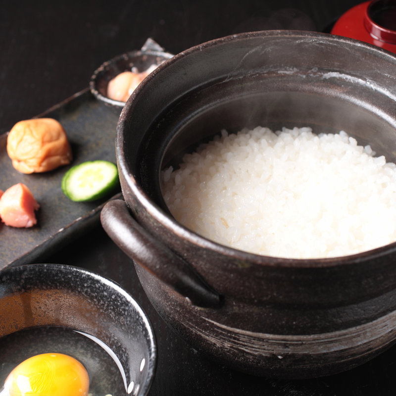 土鍋飯　生卵(みつ芳)