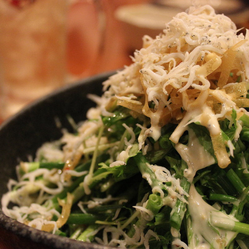 釜揚げしらすと青ネギ水菜サラダ(月膳 )