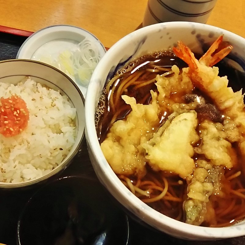 海老天そばセット(信濃庵東陽町店)