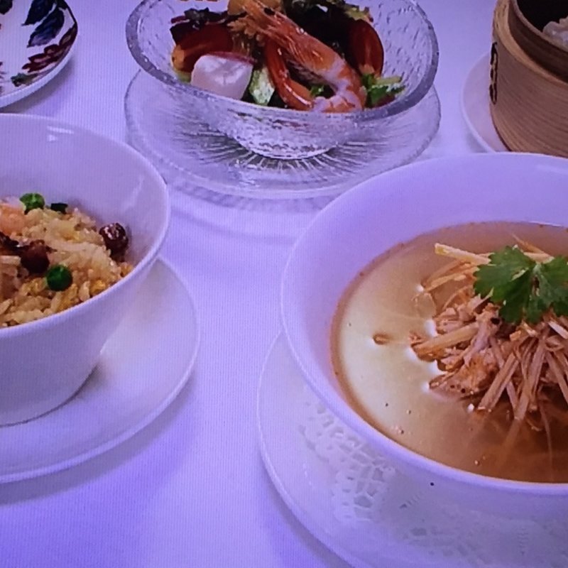 蒸し鶏と葱入りつゆそばセット(翡翠苑 )