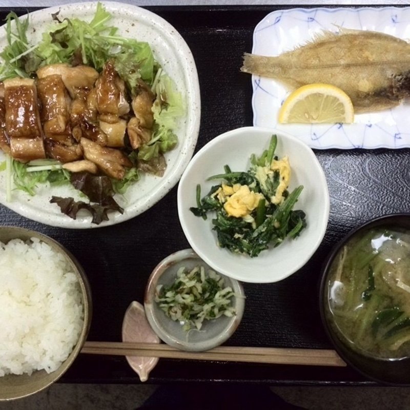 鶏の照り焼きランチ(お食事翁)