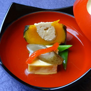 カボチャと豆腐の和え物(浅草 日本料理 もちづき)