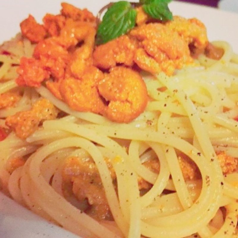 生ウニとミント　スパゲッティ(RED PEPPER 恵比寿店)